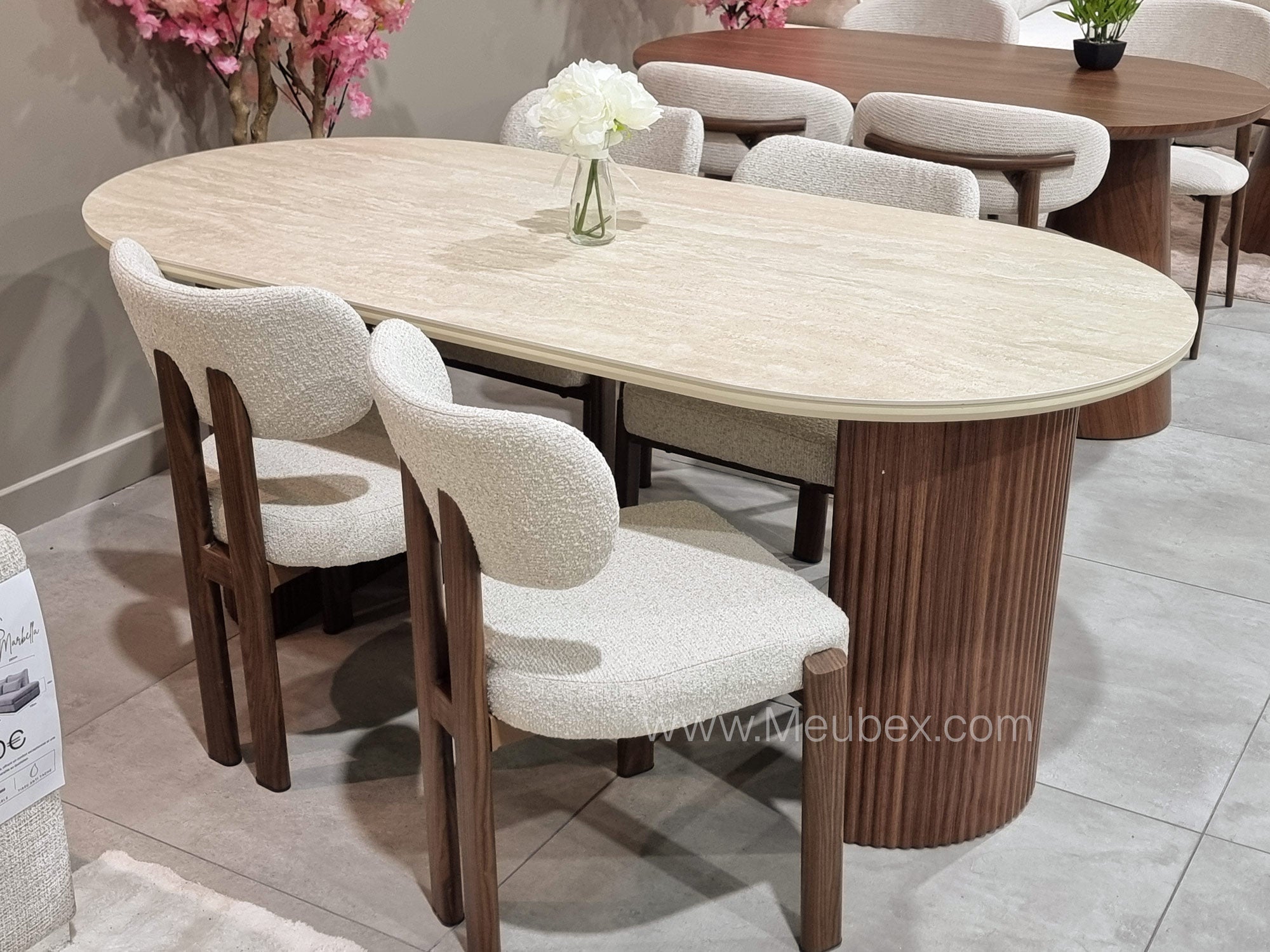 Calypso | Noyer x Travertin | 180cm