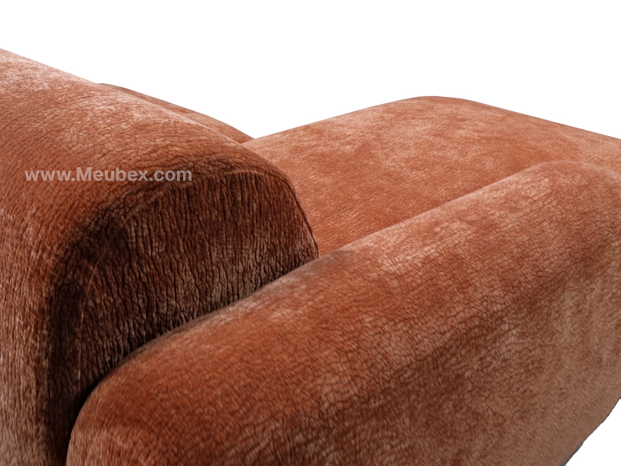 CLOUD Terracotta - Tissu Velours Croco