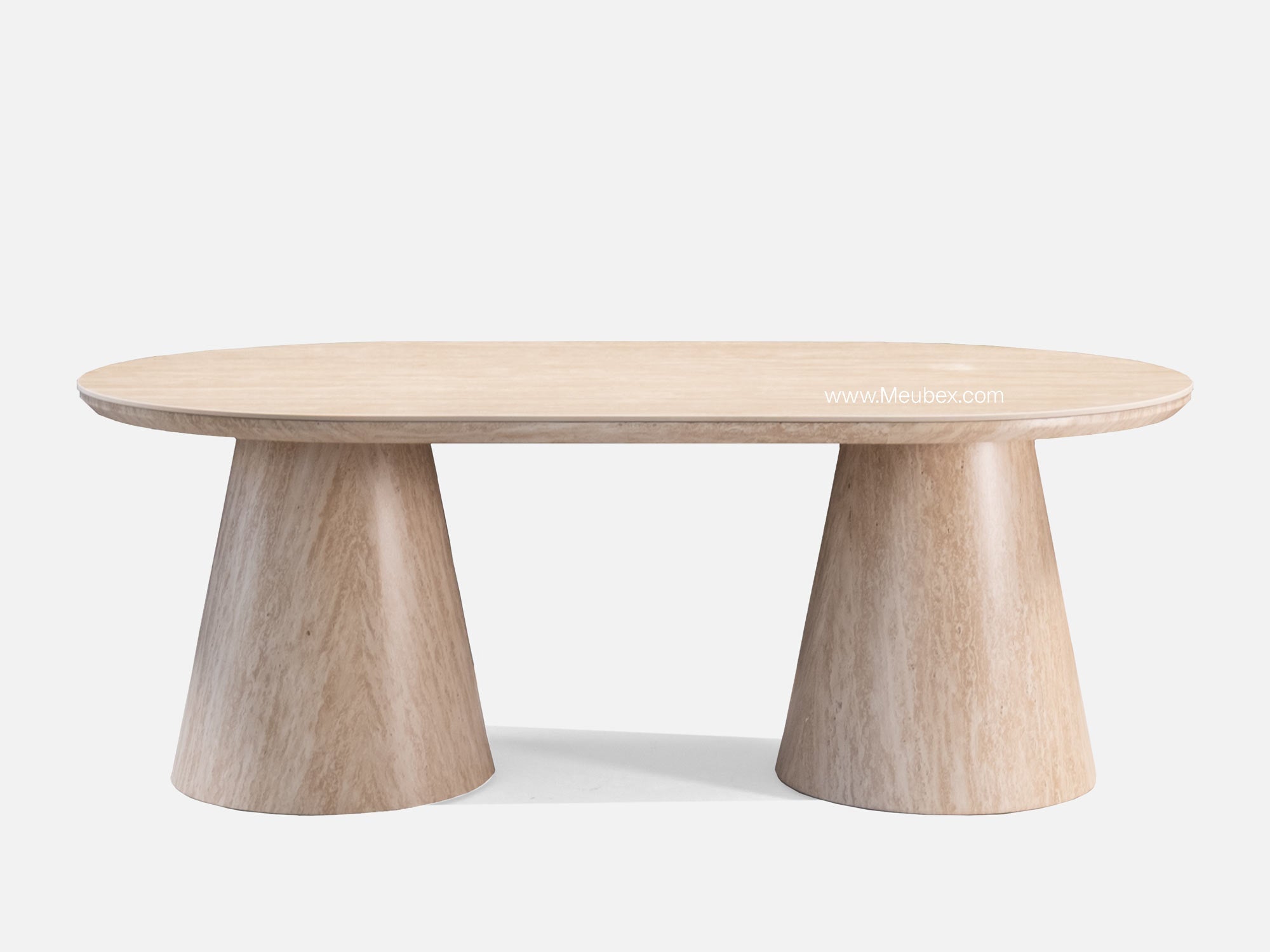 Iconic | Bois mdf , Plateau en céramique effet travertin
