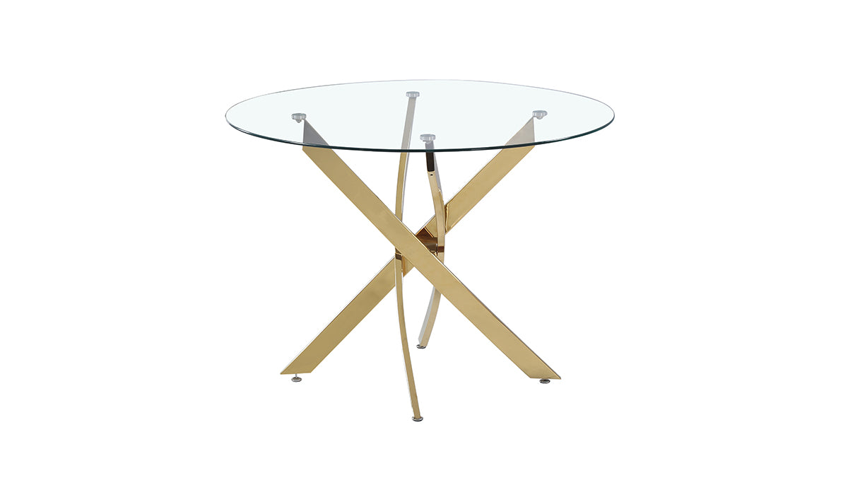 Jessica - Verre | Pied métal dorée ⌀100cm