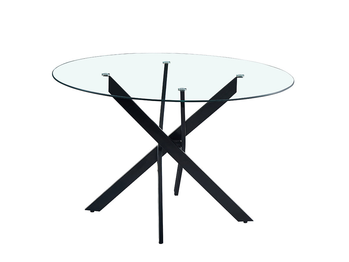 Jessica - Verre | Pied métal noir ⌀100cm