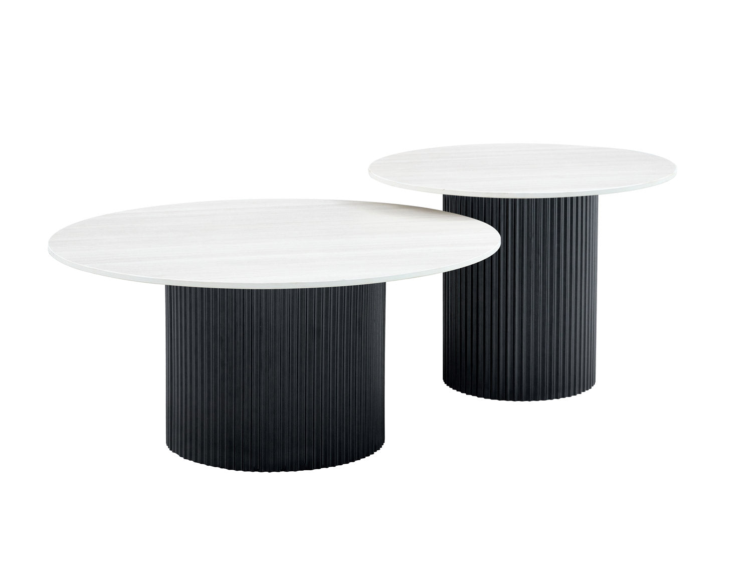 Mina | Bois noir Plateau céramique Blanc