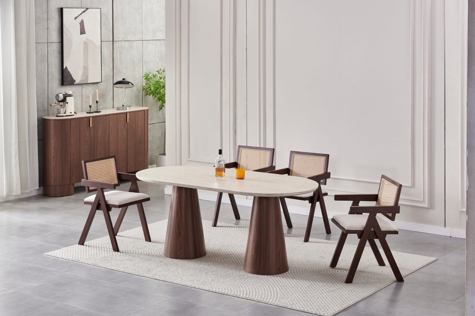 Iconic | Noyer x Travertin | 180cm