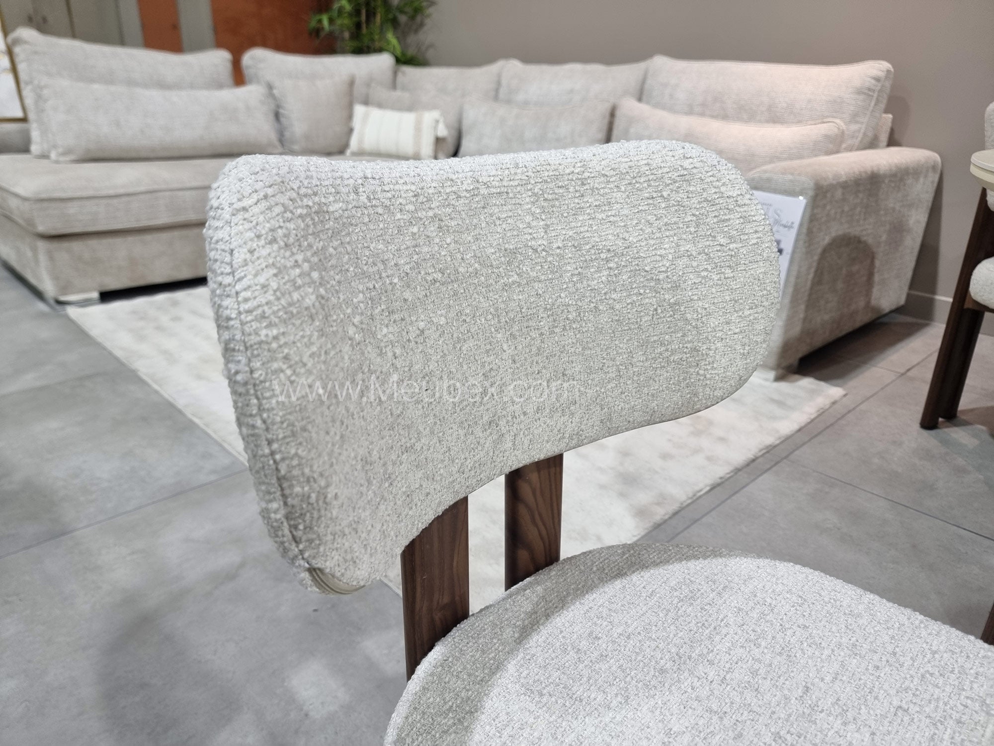 Ensemble Calypso Bicolor 180cm   + 4 chaises Hera Noyer Chenille