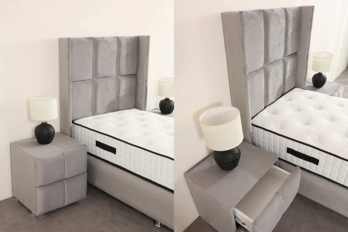 Lit Coffre RIO 90x190 Gris