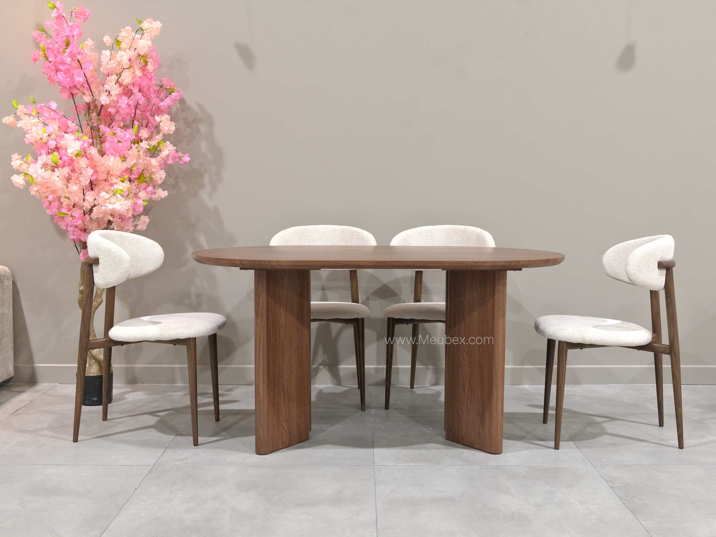 Ensemble Ambre Noyer + 4 chaises Bohem Noyer