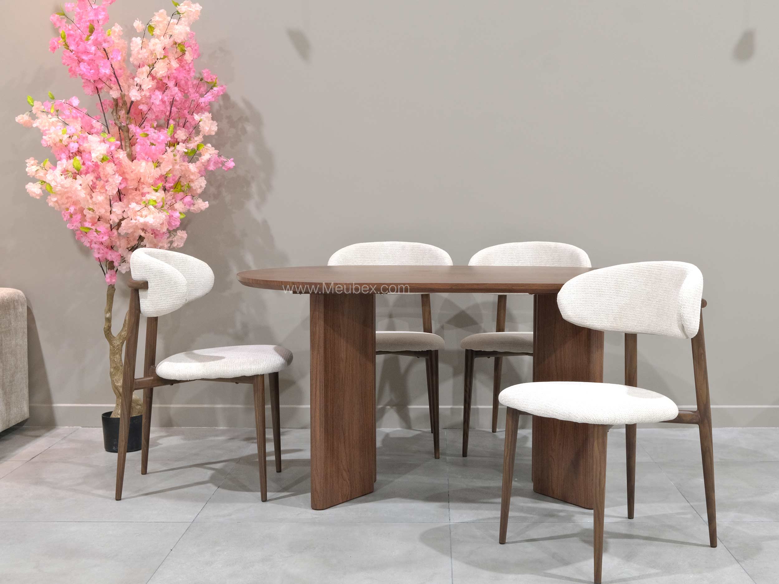 Ensemble Ambre Noyer + 4 chaises Bohem Noyer