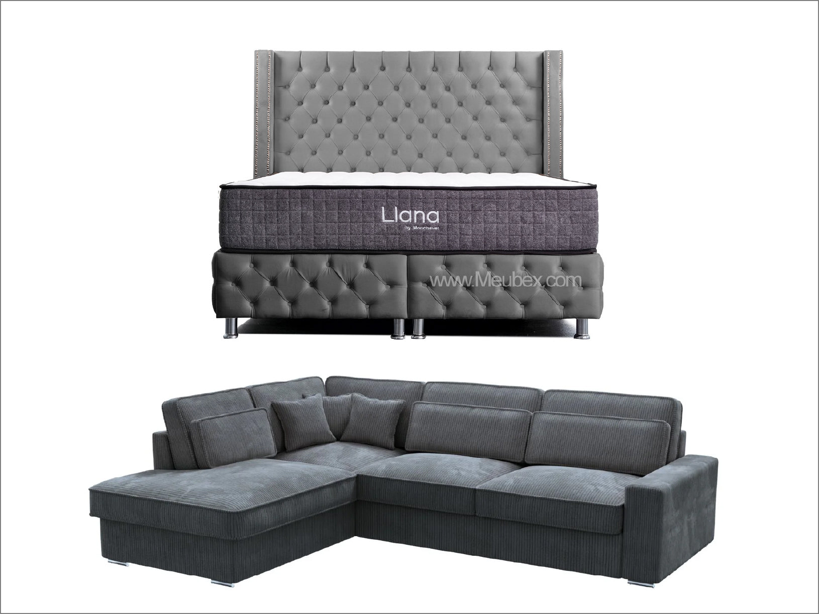 Pack Clouté Gris x Liana x  Lexus Côtelé gris