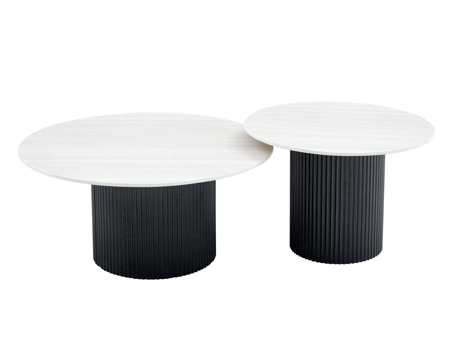 Mina | Bois noir Plateau céramique Blanc