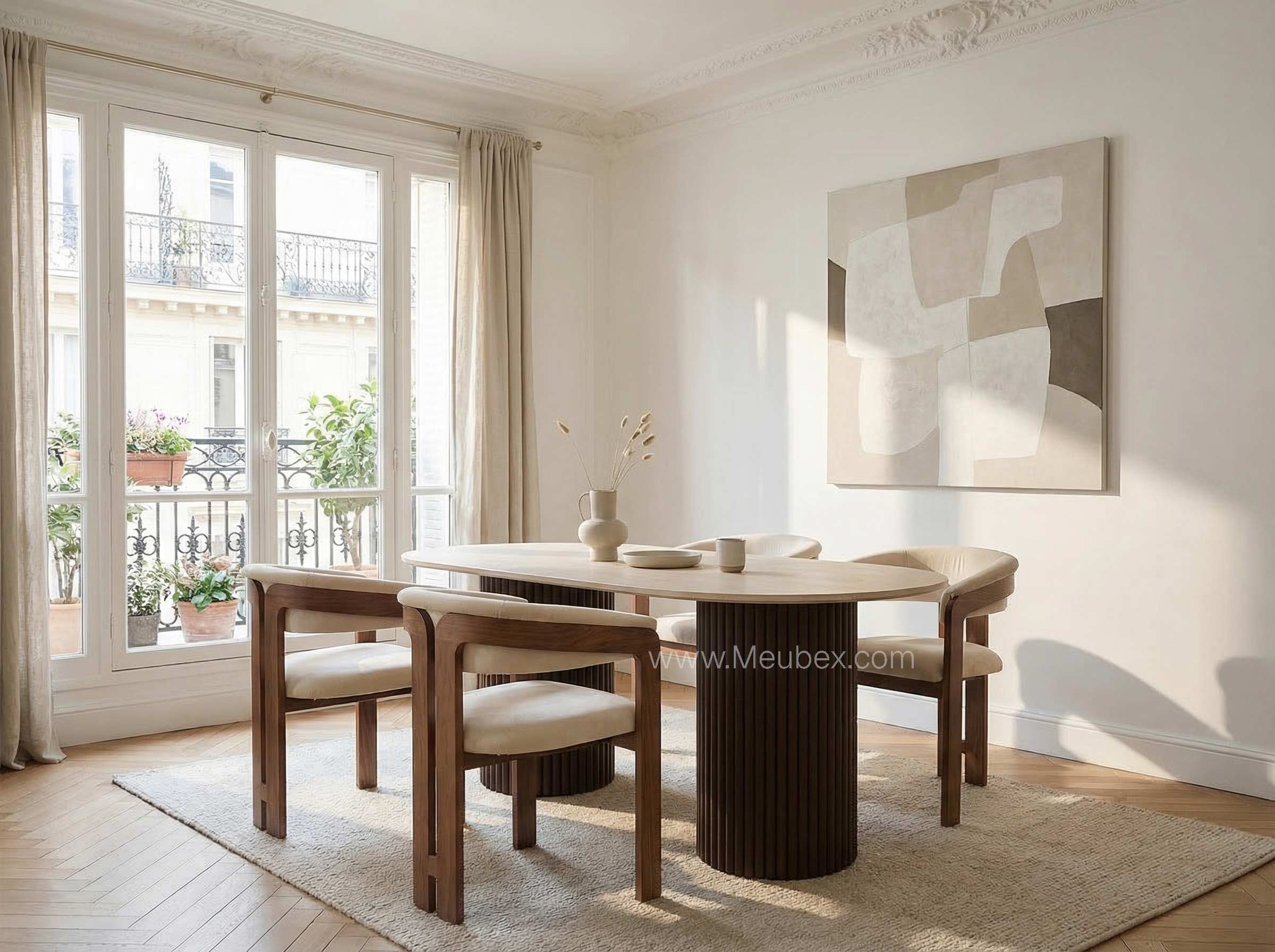 Keysha | Travertin | Pied Noyer |  160x90cm