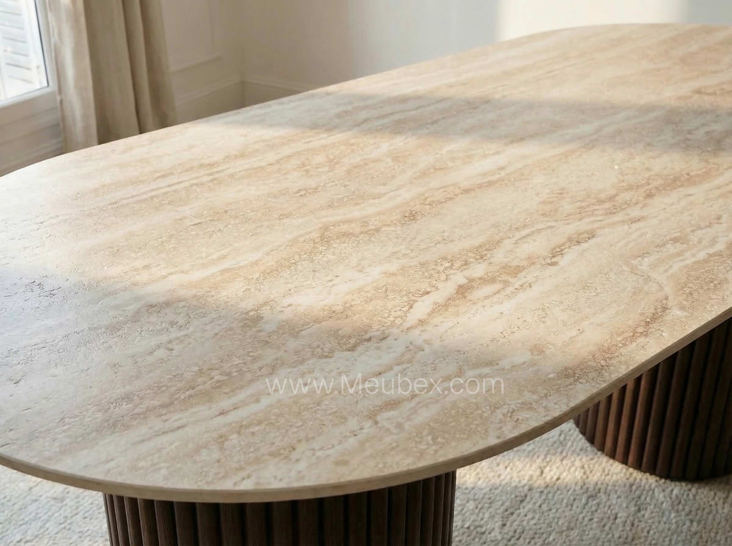 Keysha | Travertin | Pied Noyer |  160x90cm
