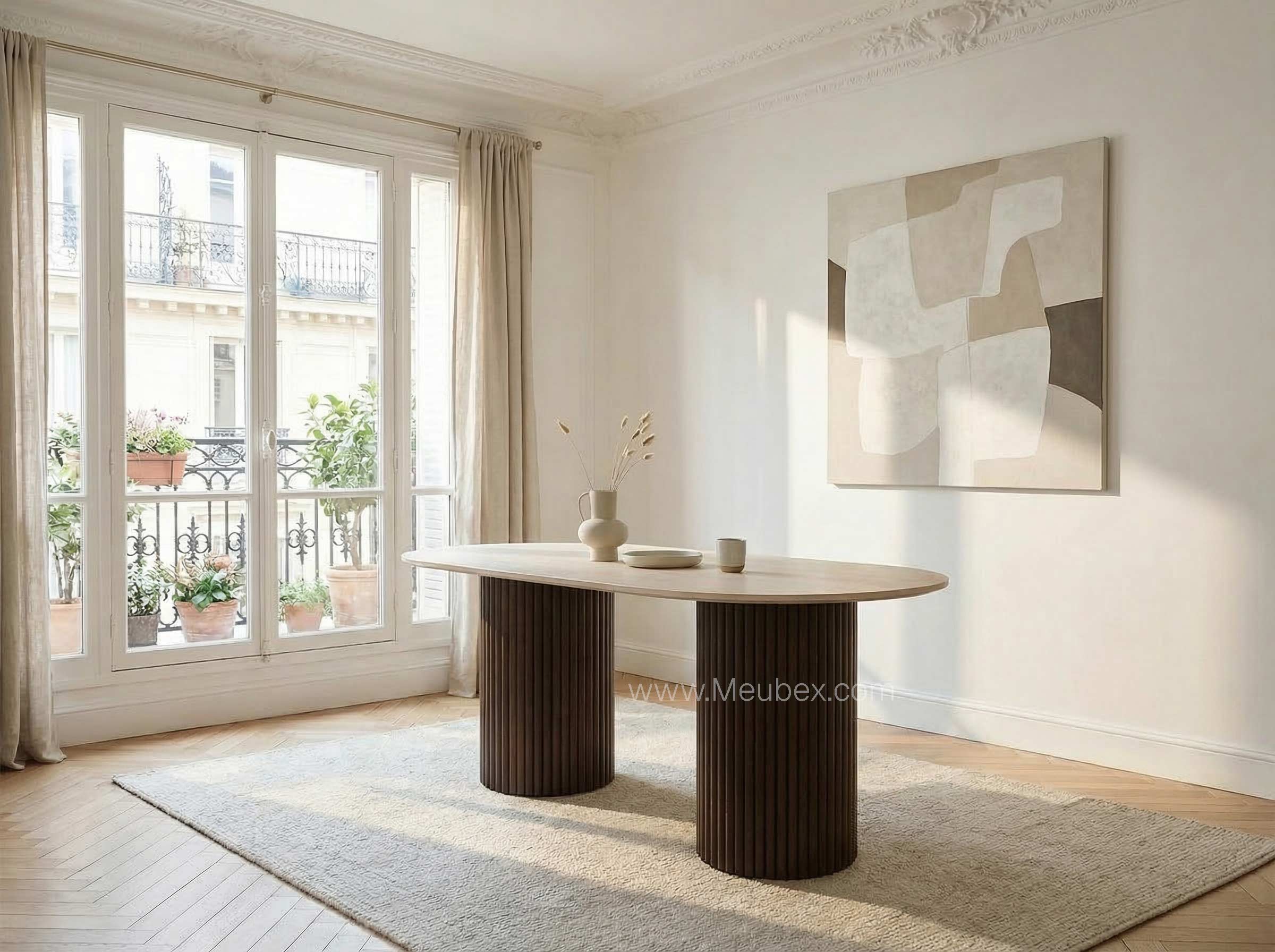 Keysha | Travertin | Pied Noyer |  160x90cm